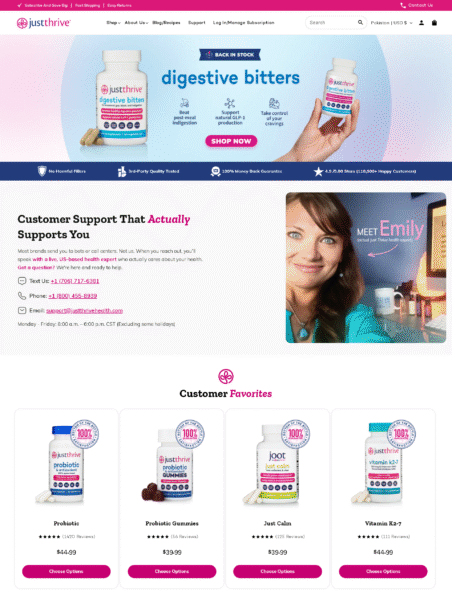 Just Thrive® is passionate about good health, & we ensure the integrity and quality of our products. That’s why we’re proud to stand behind every sale with a 100% customer satisfaction “Bottom of the Bottle” Guarantee.