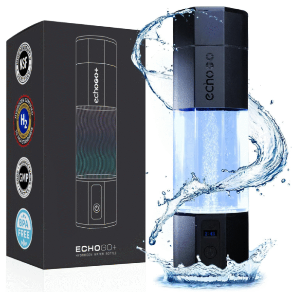 Echo Go+ Hydrogen Water Bottle - Molecular Hydrogen Up to 4.5PPM - SPE & PEM Hydrogen Water Generator - Alternative to Hydrogen Water Pitcher
