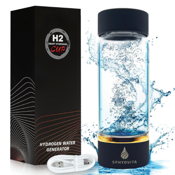 Hydrogen Water Bottle Generator - Up to 4500+ PPB Concentration - SPE/PEM Technology - Certified H2 Generator - Portable Athletic Performance & Hydration System - 6-Hour Hydrogen Retention