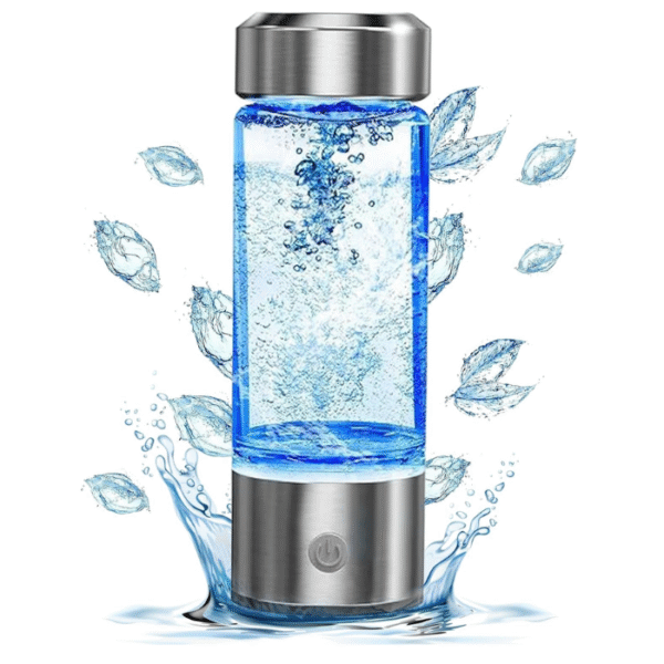 2025 New Hydrogen Water Bottle, Rechargeable Hydrogen-Rich Water Generator Machine with SPE PEM Technology,for Home Office Travel Fitness Drinking, Portable, Glass, Stainless Steel, 450ml